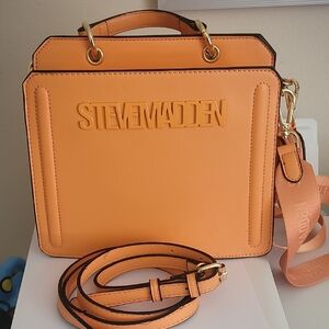 Steve Madden Tangerine Structured Logo Crossbody Bag